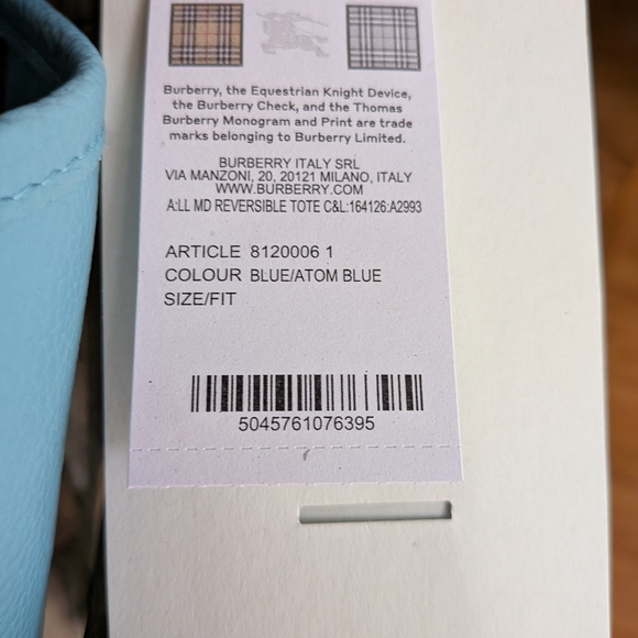 Burberry Light Blue Tote with Plaid Accent - Picture 11 of 11